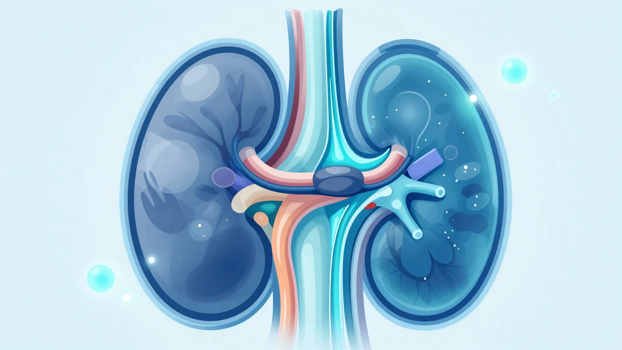 Illustration of a cat's urinary tract showing healthy fluid flow and hydration benefits