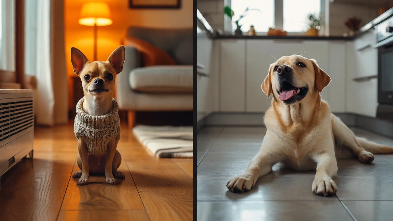 Chihuahua vs Labrador temperature contrast