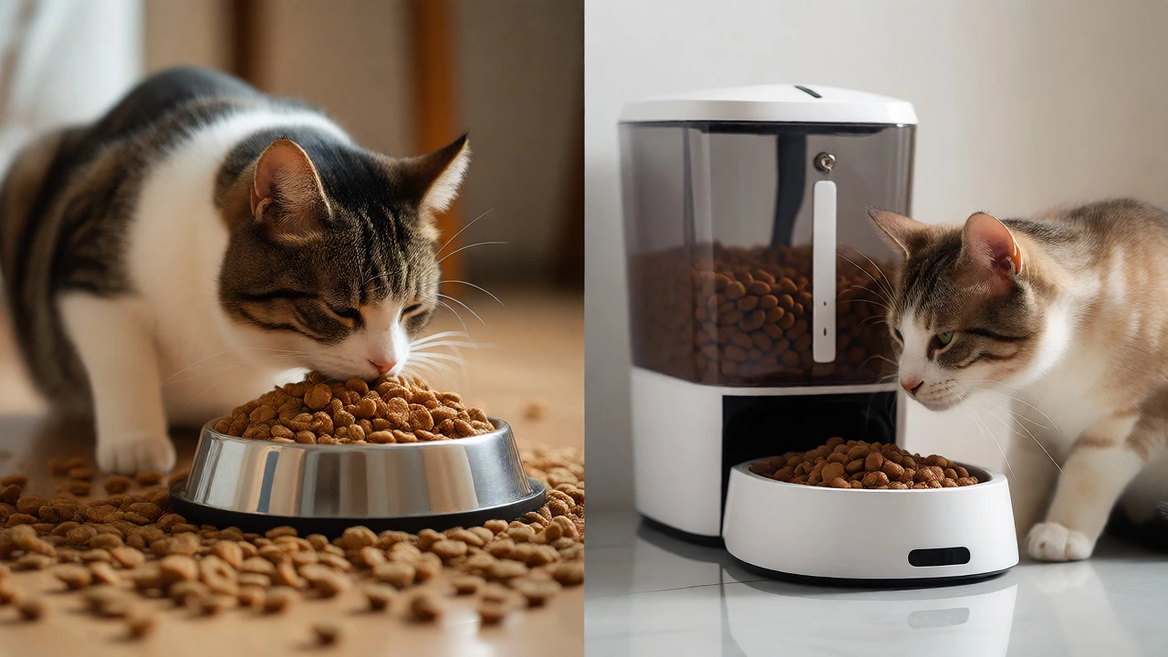 Comparison of a grazing cat and a cat using an automated feeder